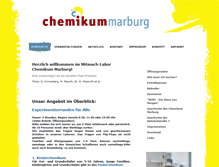 Tablet Screenshot of chemikum-marburg.de